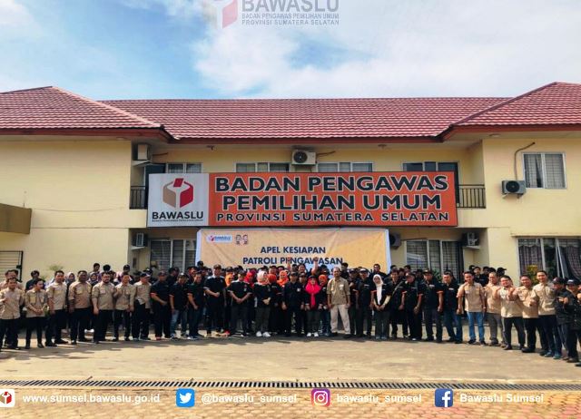 Bawaslu Sumsel Gelar Apel Patroli Pengawasan Anti Politik Uang