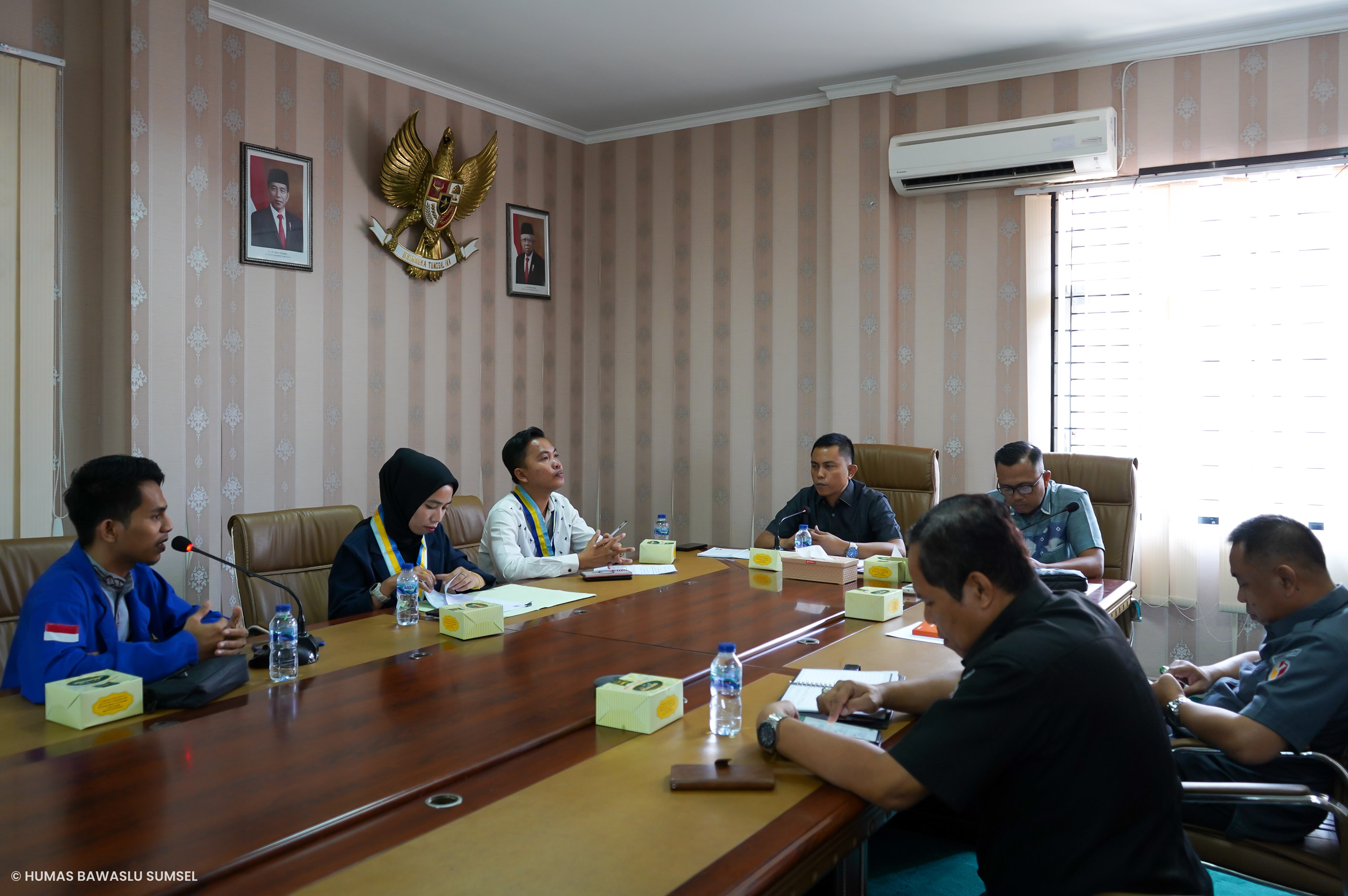 KOORDINASI TERKAIT PEMANTAUAN PEMILU 2024, PMII SUMSEL AUDIENSI DENGAN BAWASLU SUMSEL