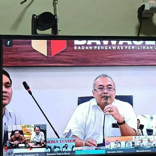 VIDCON Rakor Persiapan Pelaksanaan Tes CPNS bersama Bawaslu RI, BKN dan Bawaslu Provinsi se-Indonesia