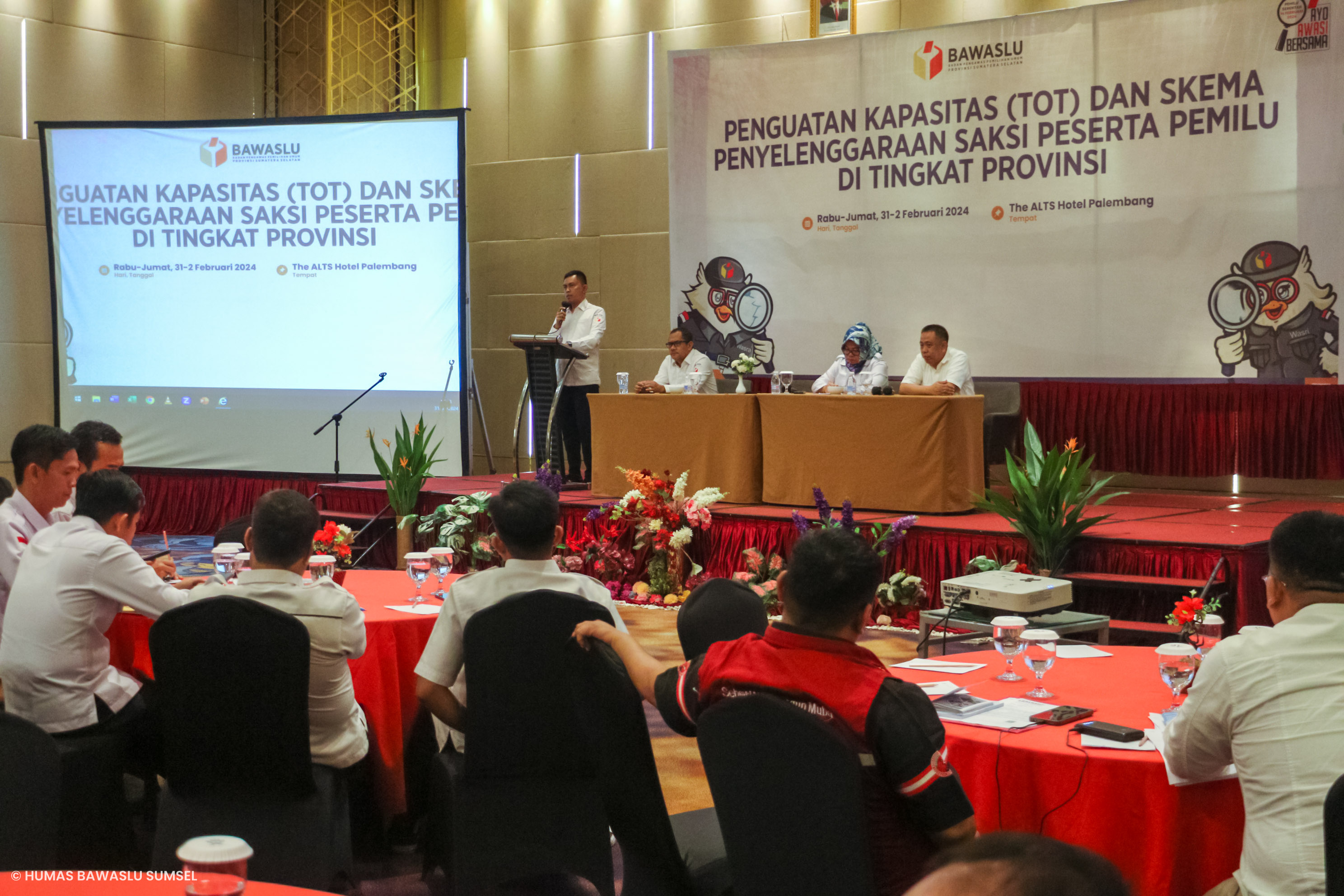 BAWASLU SUMSEL BERI BIMTEK PARA KOORDINATOR SAKSI PESERTA PEMILU DI SUMSEL