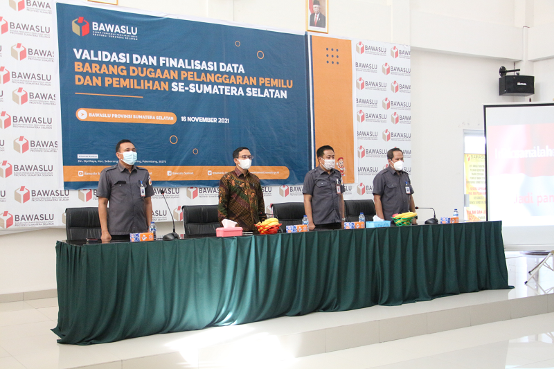 Bawaslu Kabupaten/Kota se-Sumsel Lakukan Validasi dan Finalisasi Data Barang Dugaan Pelanggaran Pemilu dan Pemilihan