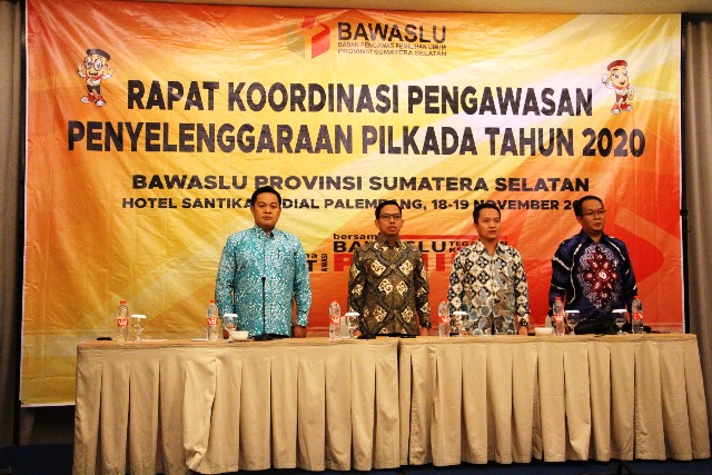 Bawaslu Sumsel Gelar Rakor Pengawasan Penyelenggaraan Pilkada Tahun 2020