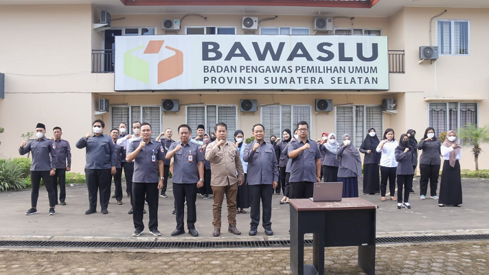 Bawaslu Sumsel Gelar Apel Siaga Pengawasan Tahapan Pemilu 2024