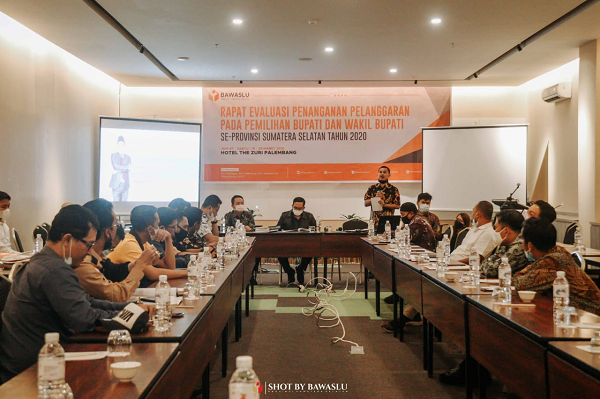 Evaluasi Penanganan Pelanggaran, Bawaslu Sumsel Tangani 95 Laporan dan Temuan Dugaan Pelanggaran selama Pemilihan Serentak Tahun 2020