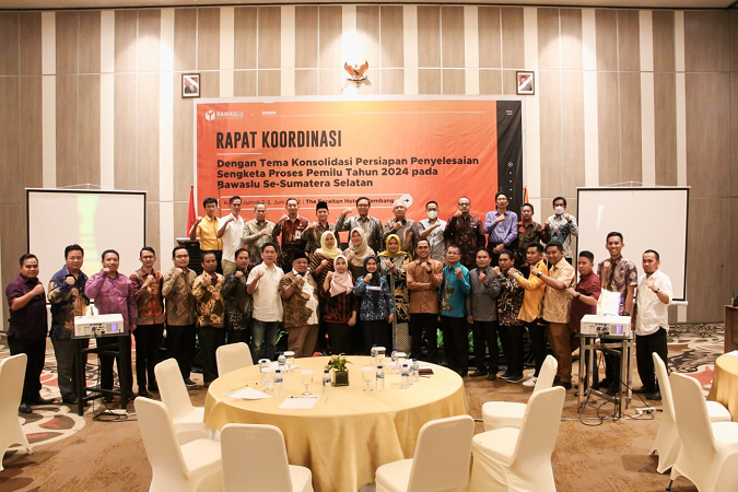 Bawaslu Sumsel Gelar Rapat Konsolidasi Persiapan Penyelesaian Sengketa Proses Pemilu Tahun 2024