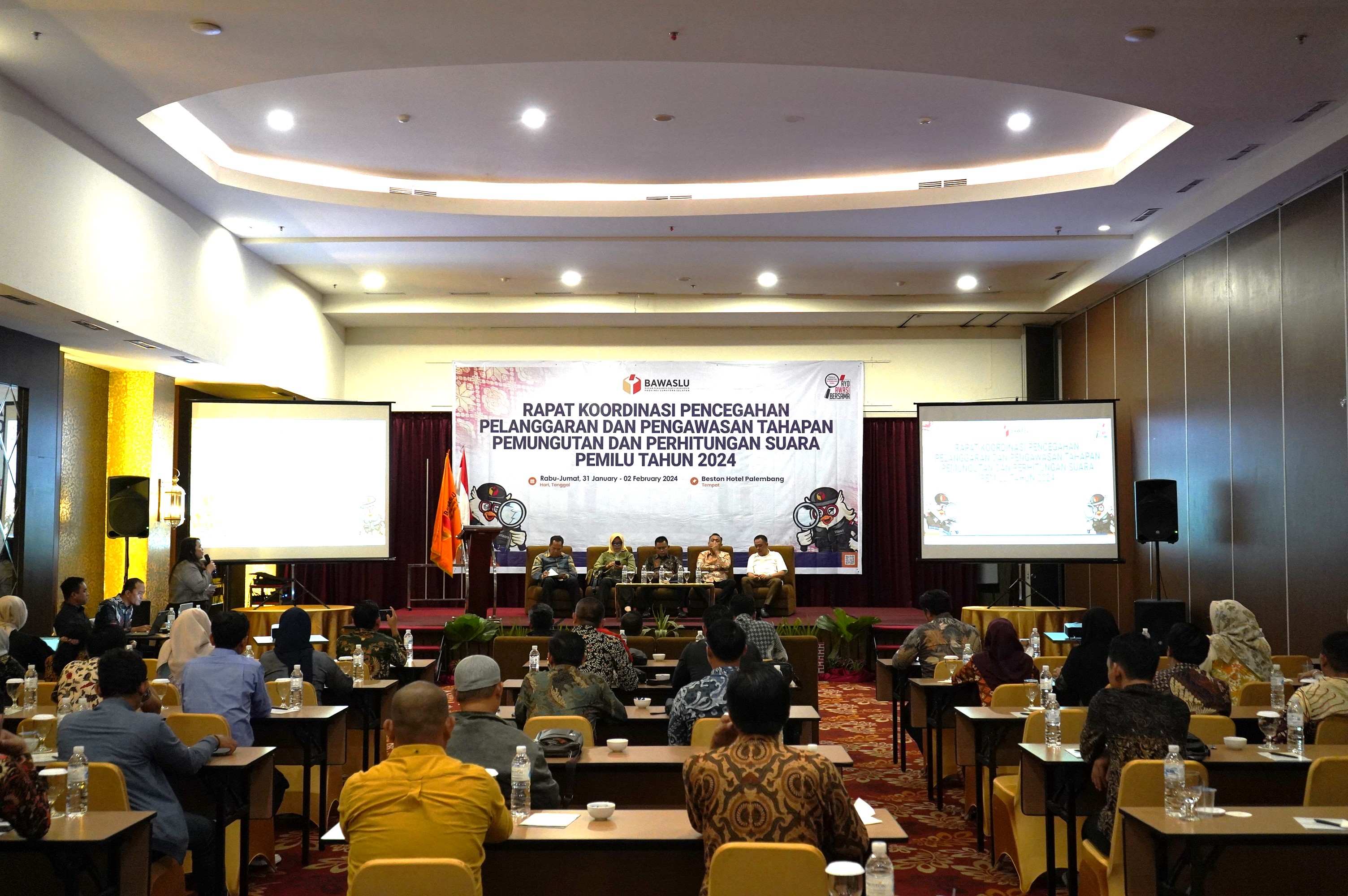 BAWASLU SUMSEL MINTA BAWASLU KABUPATEN/KOTA UTAMAKAN PENCEGAHAN PELANGGARAN SAAT PUNGUT HITUNG