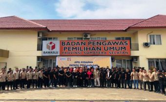 Bawaslu Sumsel Gelar Apel Patroli Pengawasan Anti Politik Uang