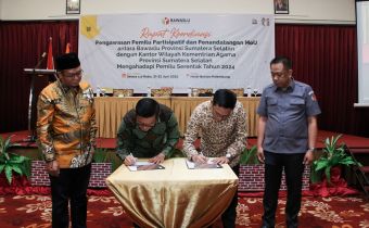 Teken Nota Kesepahaman, Bawaslu Sumsel dan Kemenag Jalin Kerjasama Pengawasan Partisipatif Pemilu